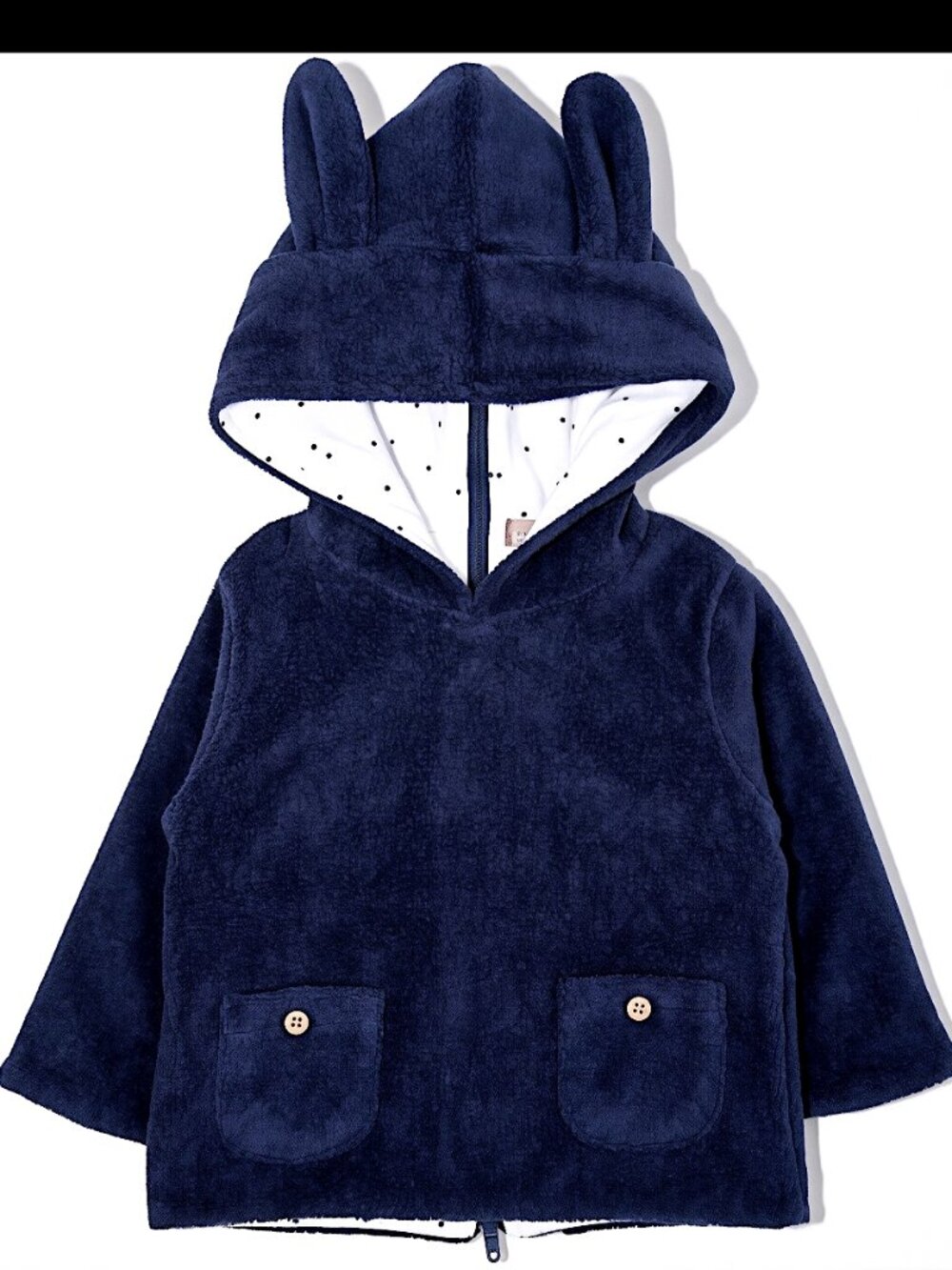 NWT Baby’s Emile et Ida Fleece Hoodie w/ Animal Ears, Size 12 Months